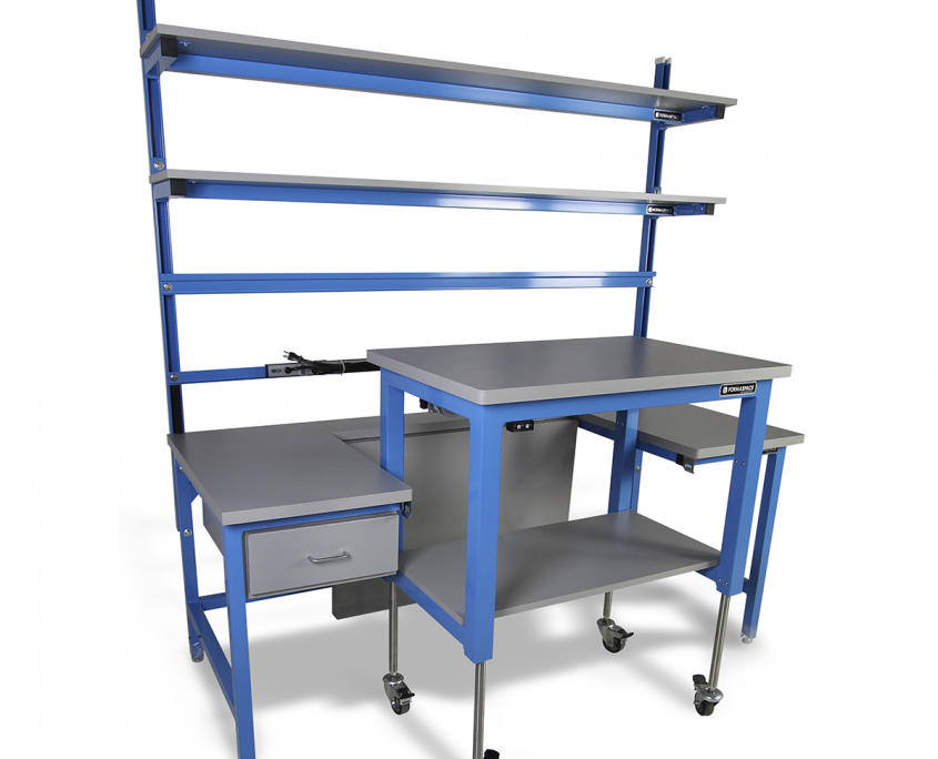 mobile cart attaches and detaches to workbench