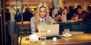 working in a coffee shop