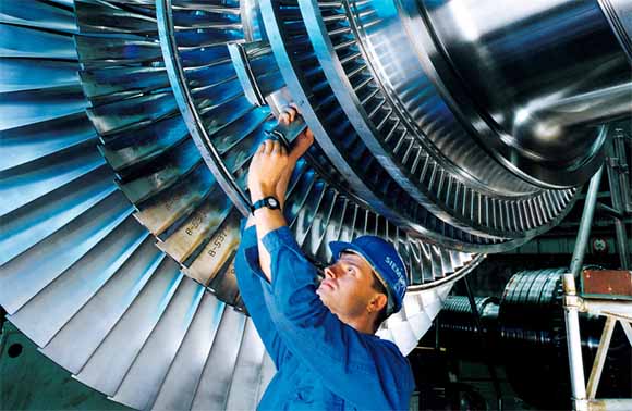 Steam Engine Turbine Blades. Image courtesy Siemens Germany / Christian Kuhna