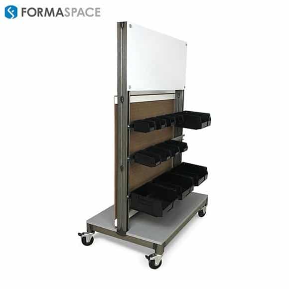 bin and pegboard combo cart