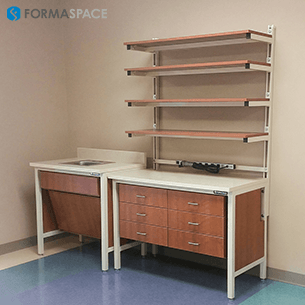 healthcare facility with laminate cabinets