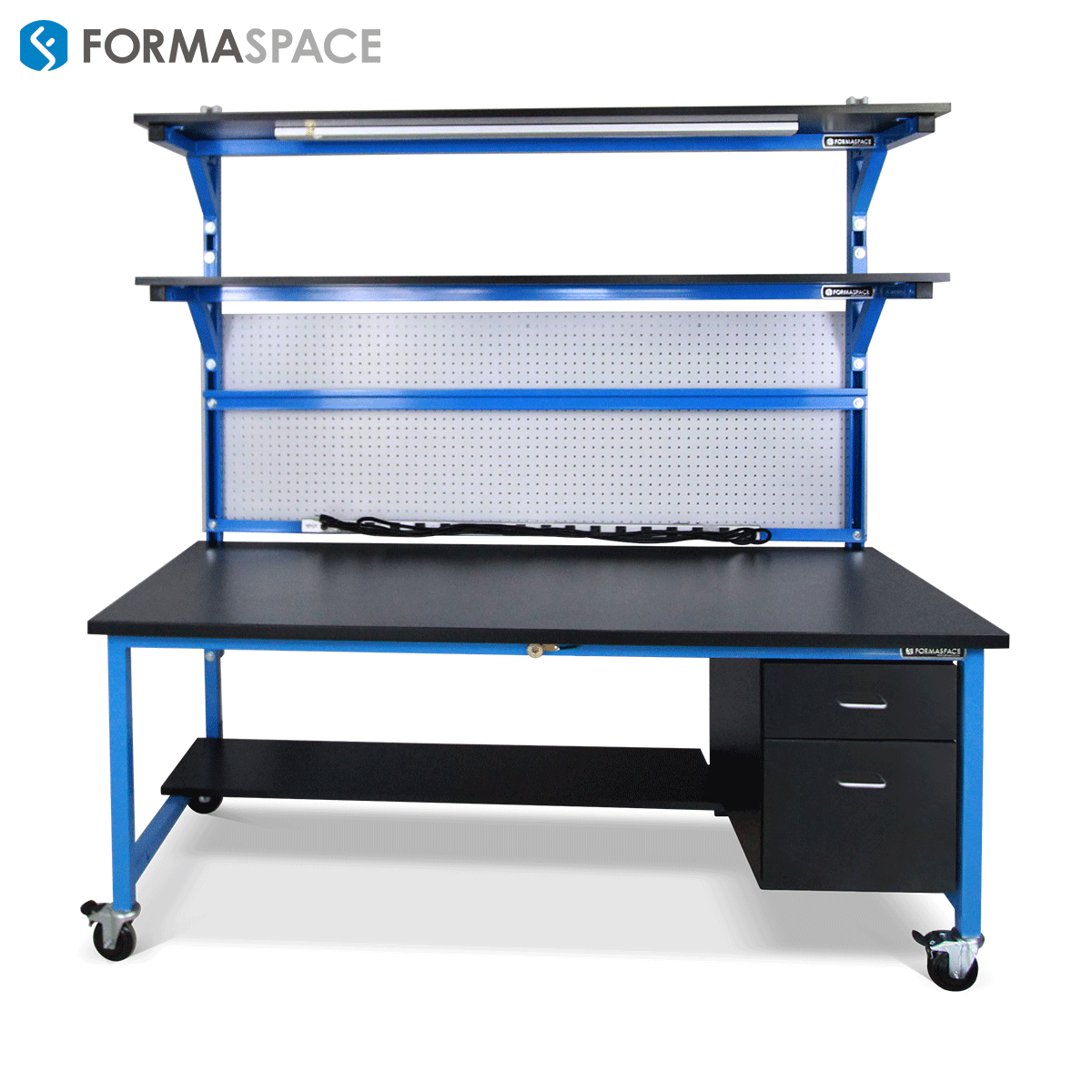 mobile clean room stainless steel workbench with upper shelves
