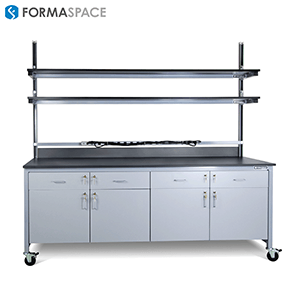 clean room mobile benchmarx with upper and lower storage