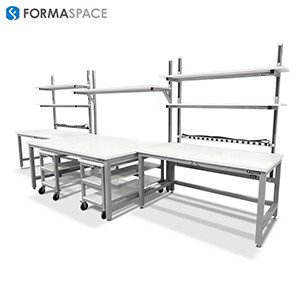 gray frame u shaped esd workstation