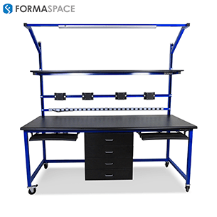 tech lab workbench with accessories