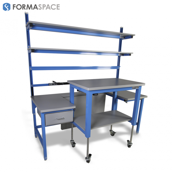 mobile cart attaches and detaches to workbench