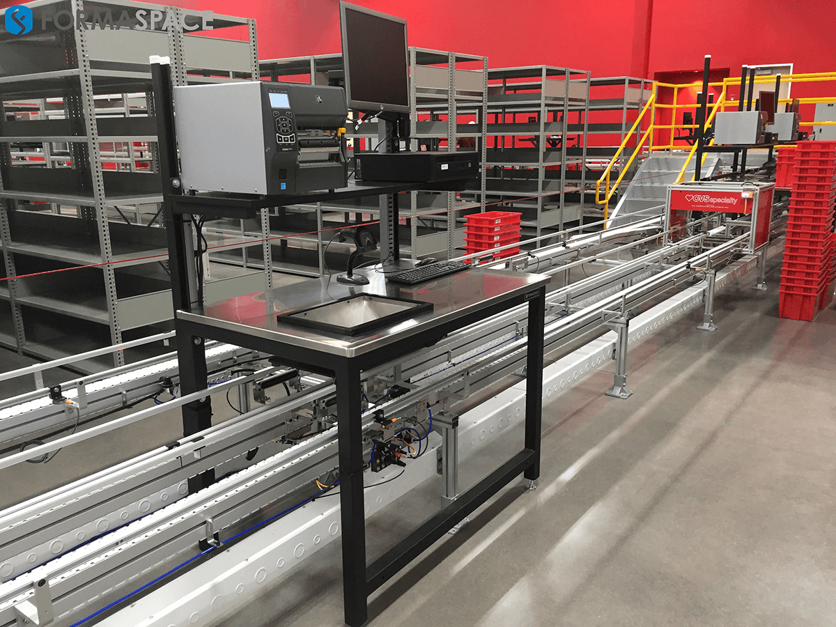 integrated stainless steel workbench