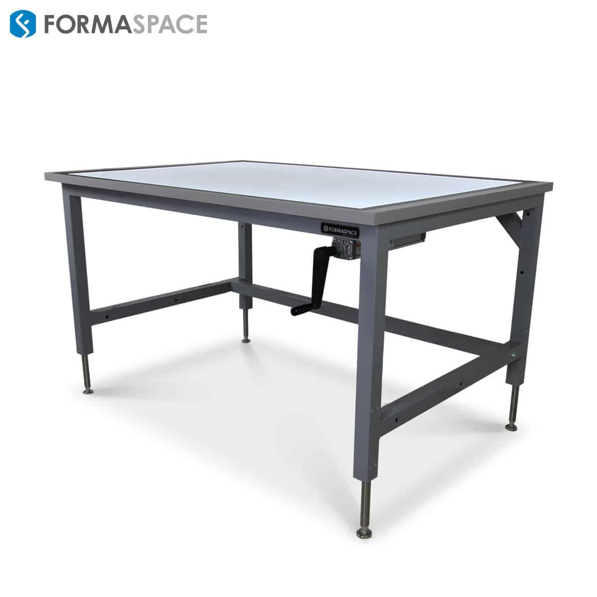 Height Adjustable Drafting Table With Lighted Surface Formaspace