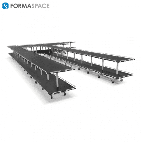 robot highway ramp system for robot material handlers