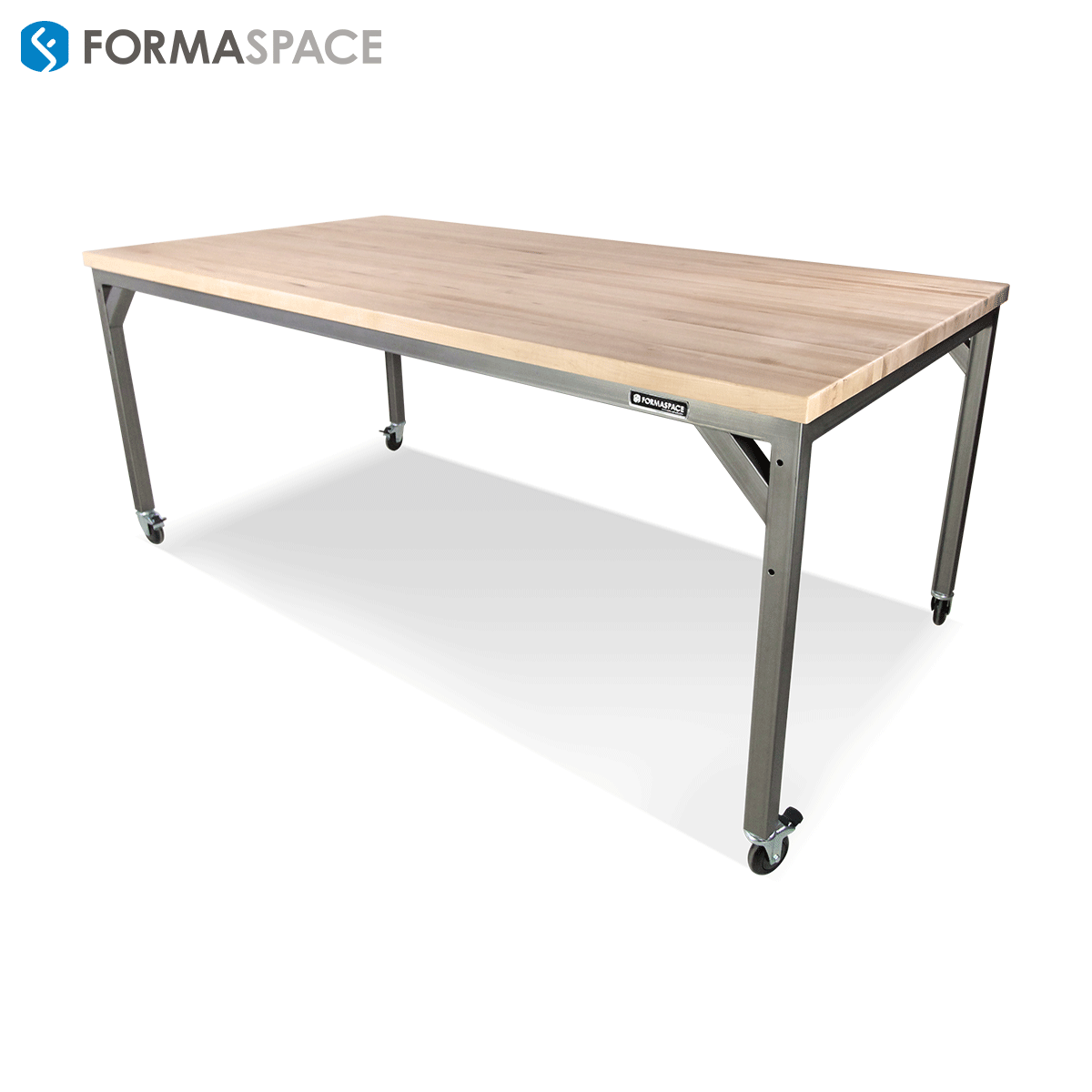 wood steel bar height table