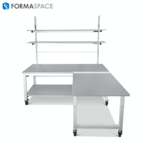 industrial material handling workbench with return