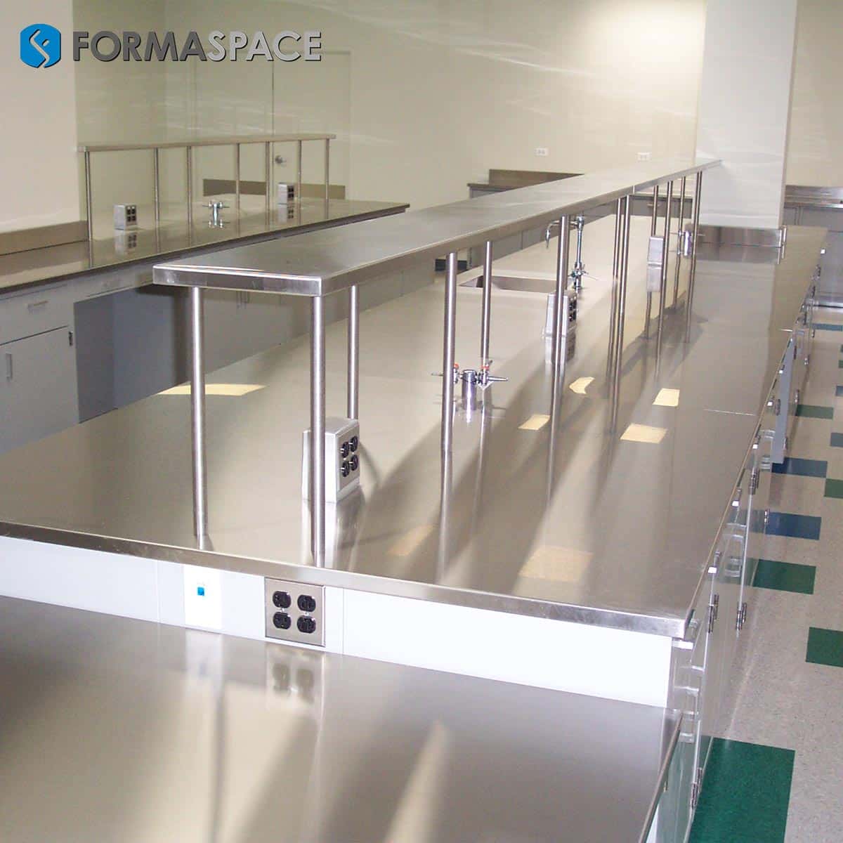 Steel Casework W Stainless Steel Countertop Reagent Shelves