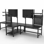 black esd workbenches for two users