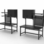 side by side black esd workbenches