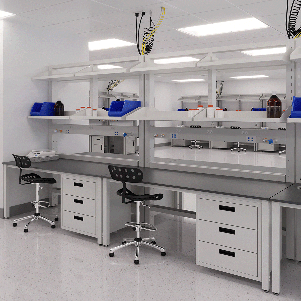 industrial workbench blue frame