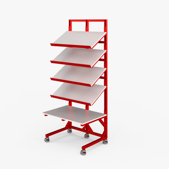 ESD vertical server storage with angled shelves featured