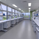 Mobile laboratory workstations with overhead utilities