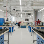 Aviation maintenance classroom with mobile ESD workbenches