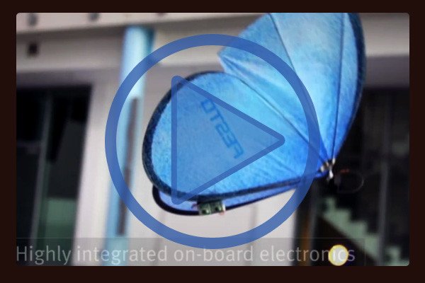 Festo demonstrated flying robotic butterflies at Hannover Messe. They use an intelligent networking system to coordinate flight. Festo demonstrated flying robotic butterflies at Hannover Messe. They use an intelligent networking system to coordinate flight.